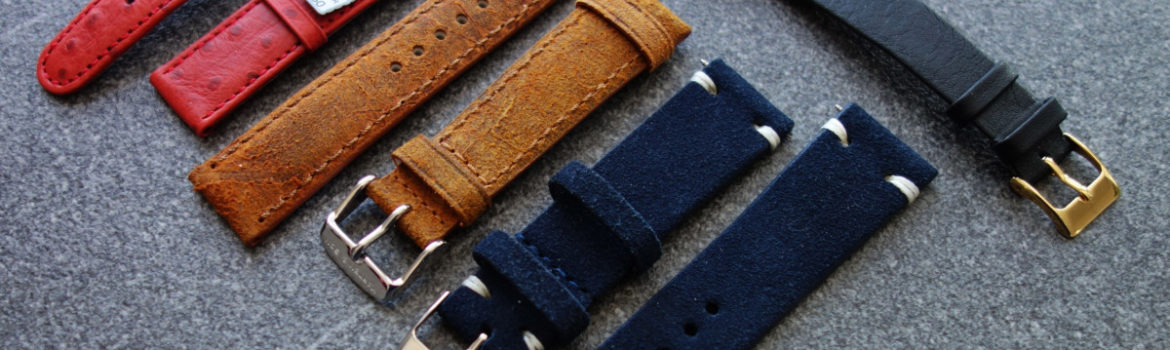 WatchBandit Wildleder Uhren-Armband Sueded Leather Vintage Blau