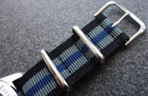 WatchBandit Nato blau schwarz silber-grau black blue silver-grey