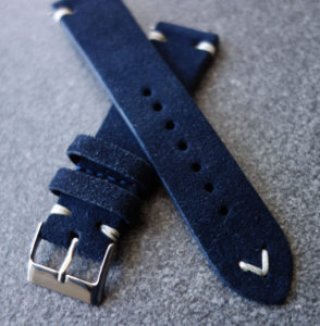 WatchBandit Wildleder Uhren-Armband Sueded Leather Vintage Blau