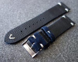 WatchBandit Wildleder Uhren-Armband Sueded Leather Vintage Blau