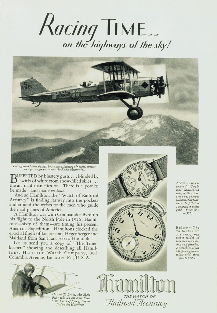 Hamilton Alte Werbeanzeige Aviation