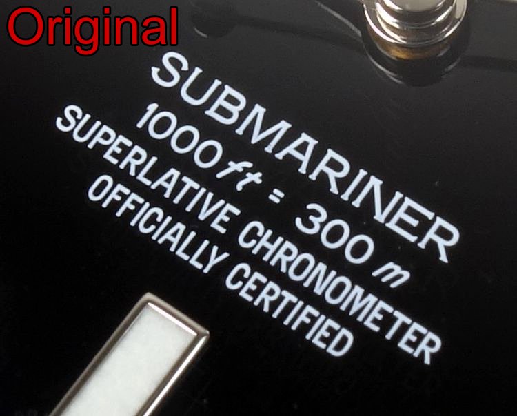 Submariner Schriftzug 1000 ft 300 m Original