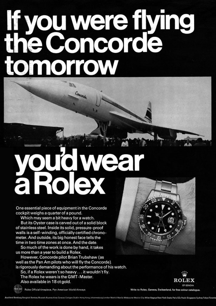 Rolex GMT Pilot Werbeanzeige Vintage 1969