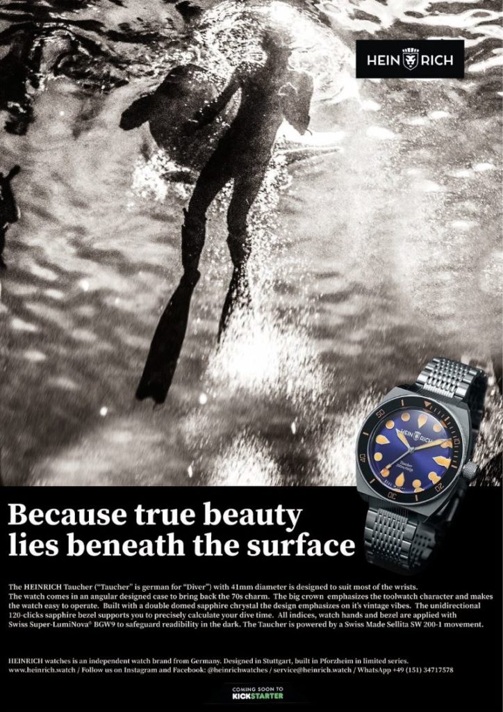 HEINRICH-Uhren-Vintage-Retro-Anzeige-Reklame