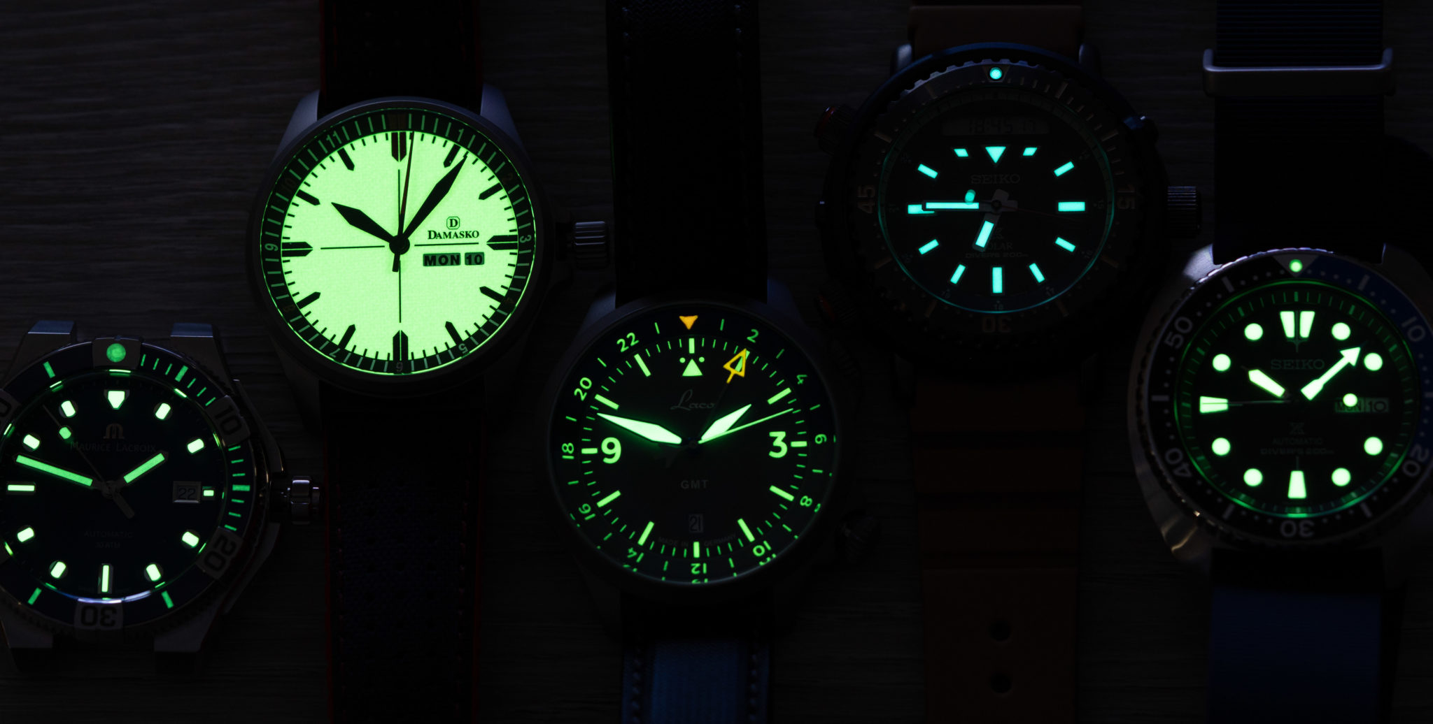 Zeitraffer: Super-LumiNova Vs. LumiBrite Vs. Chromalight