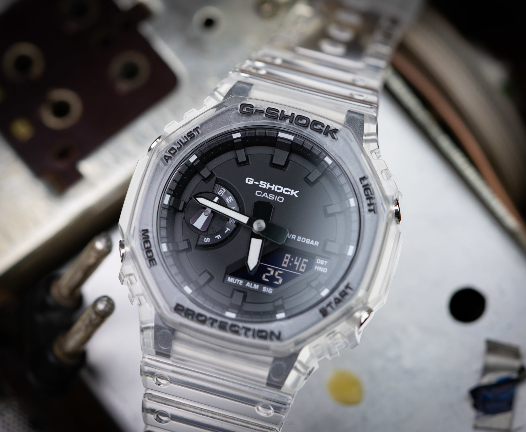 CasiOak GShock GA2100 "White Skeleton" im Test