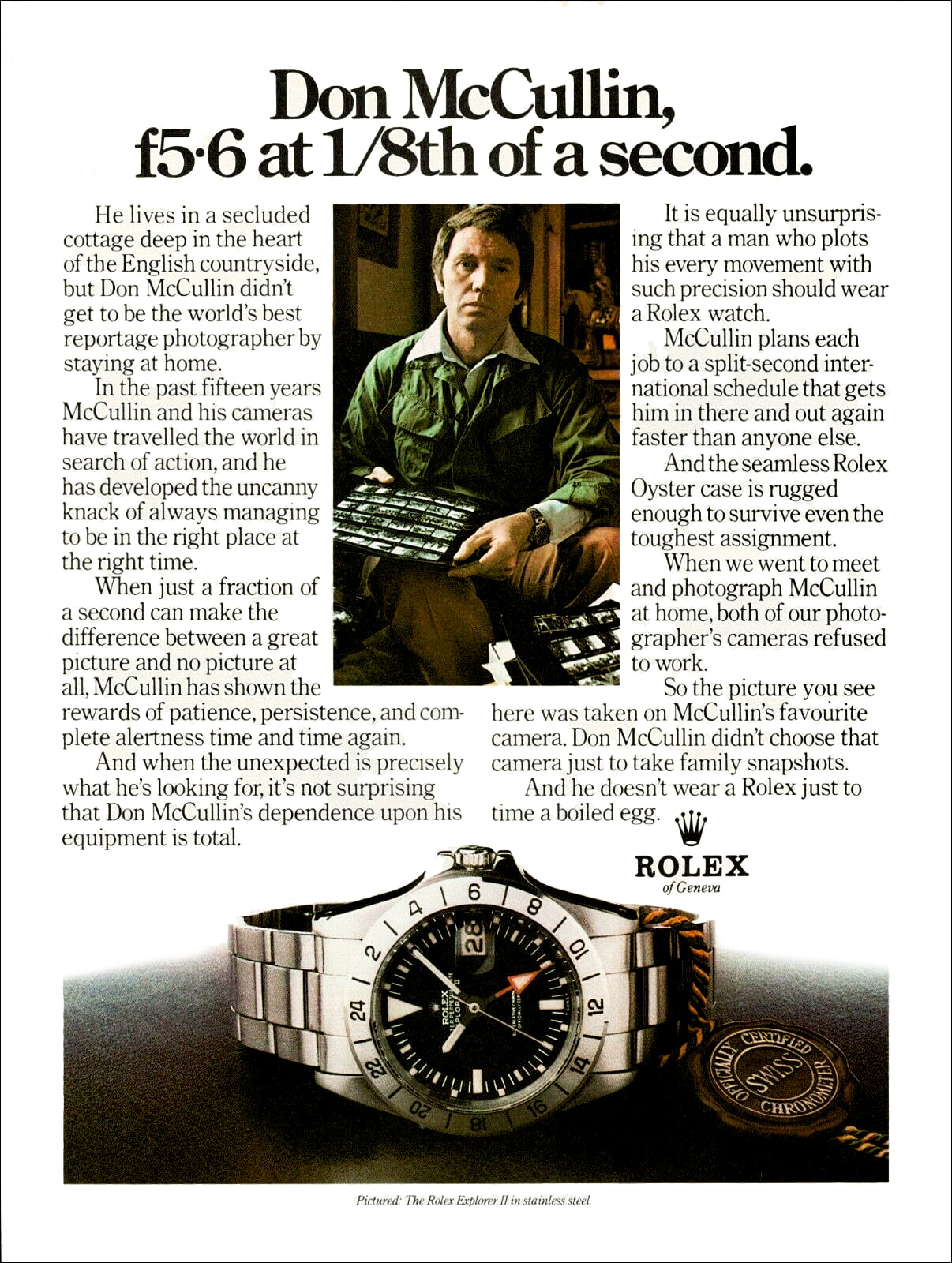 1978 Dan McCullin Rolex Explorer II ad