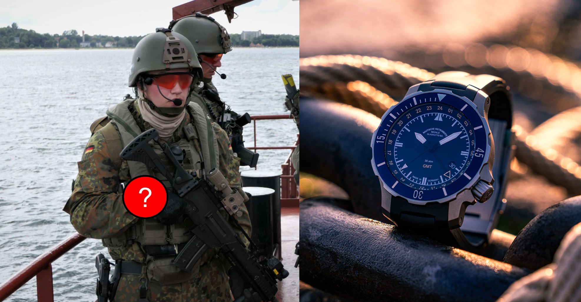 Read more about the article Mühle-Glashütte Seebataillon GMT und SAR Flieger-Chronograph: Tatsächlich im Einsatz bei der Deutschen Marine?