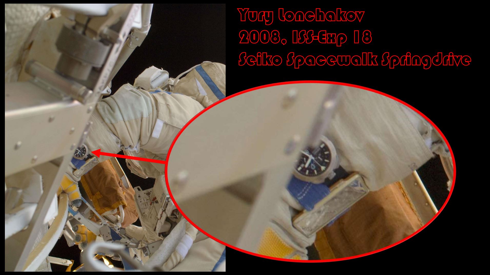 Lonchakov 2008 ISS Exp 18 Seiko Spacewalk Springdrive