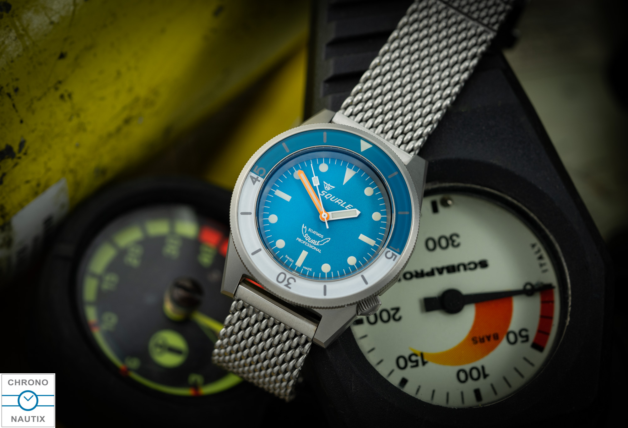 Squale x Chronofactum 1521 Squalo Bianco Special Edition Blasted Case Test 18