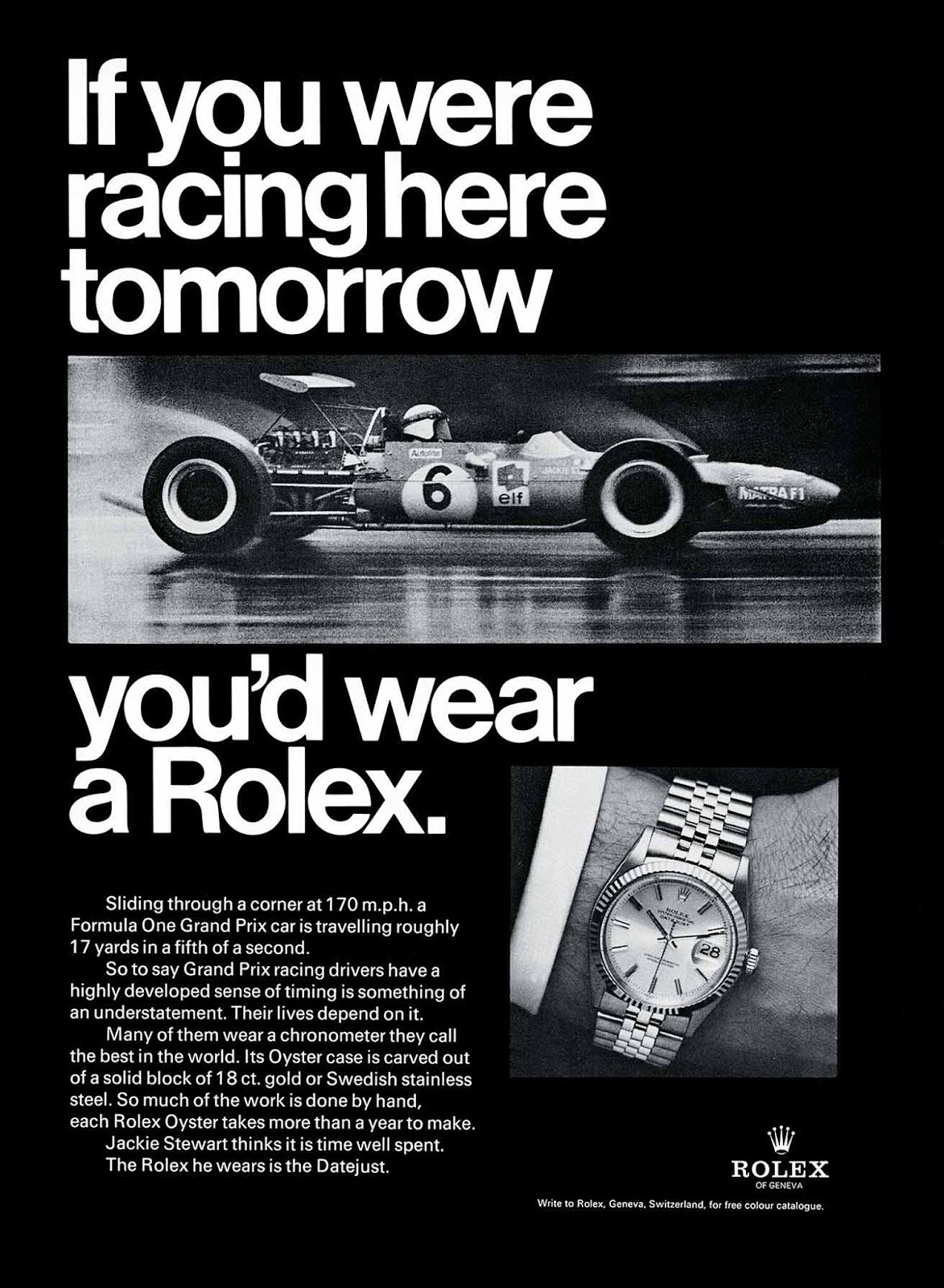 1969 Jackie Stewart Rolex Ad