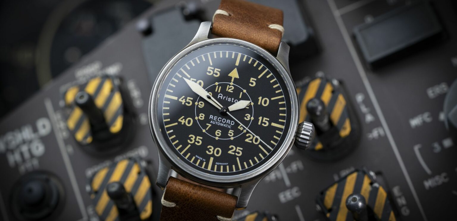 Aristo Vintage 42 Beobachter B Muster Flieger mit NOS Kaliber von Record EXT 04402 Kopie