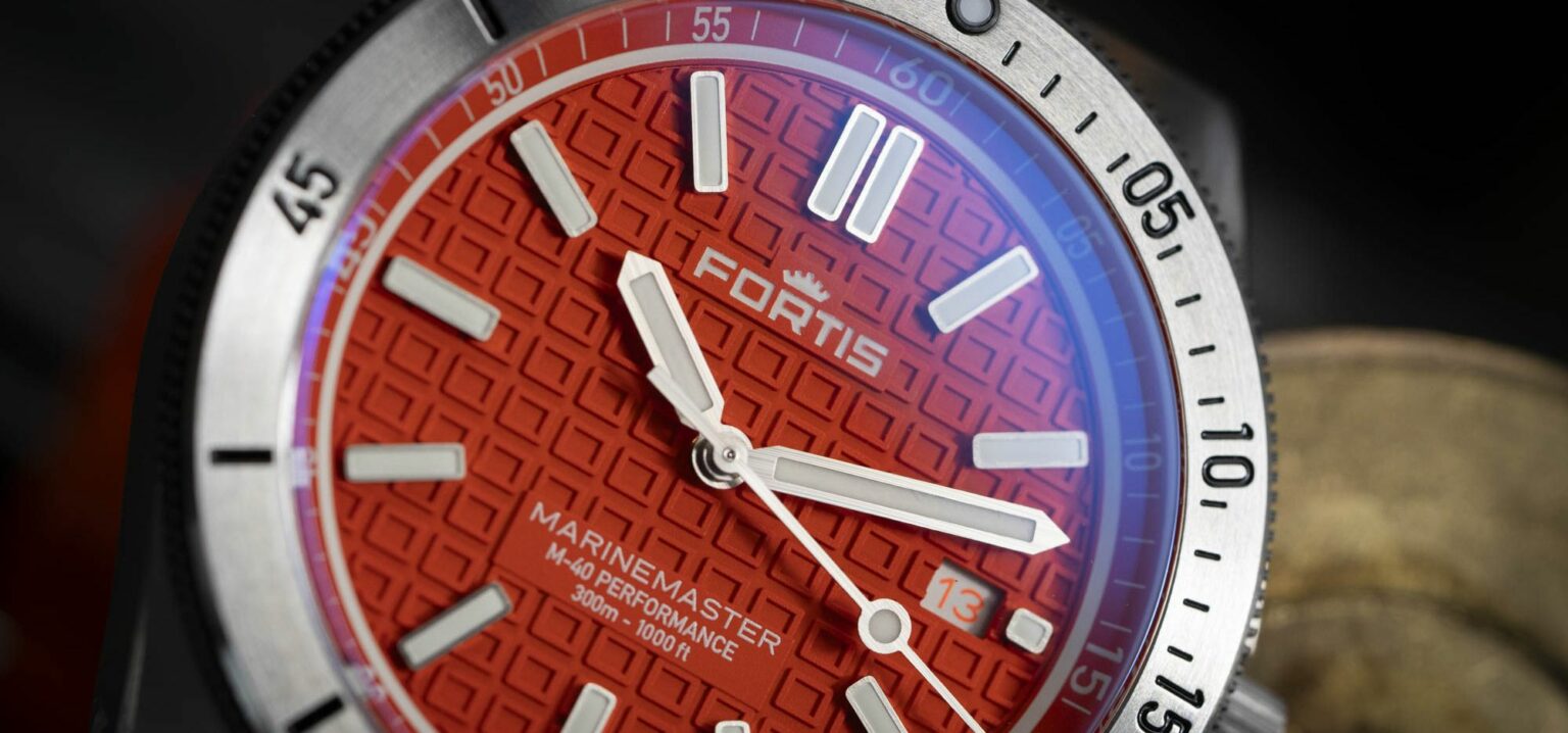 Fortis Marinemaster M 40 Amber Orange Gravity Black Ocean Blue Japan Test 02876