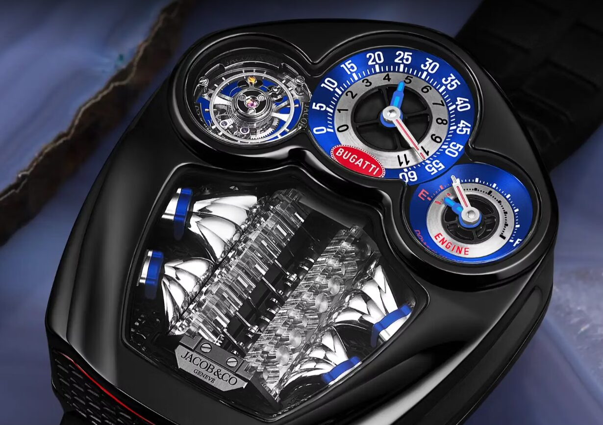 Mehr über den Artikel erfahren Irre! Bugatti Tourbillon mit Feinmechanik-Instrumenten von Schweizer Uhrmachern (Jacob & Co. / Concepto)