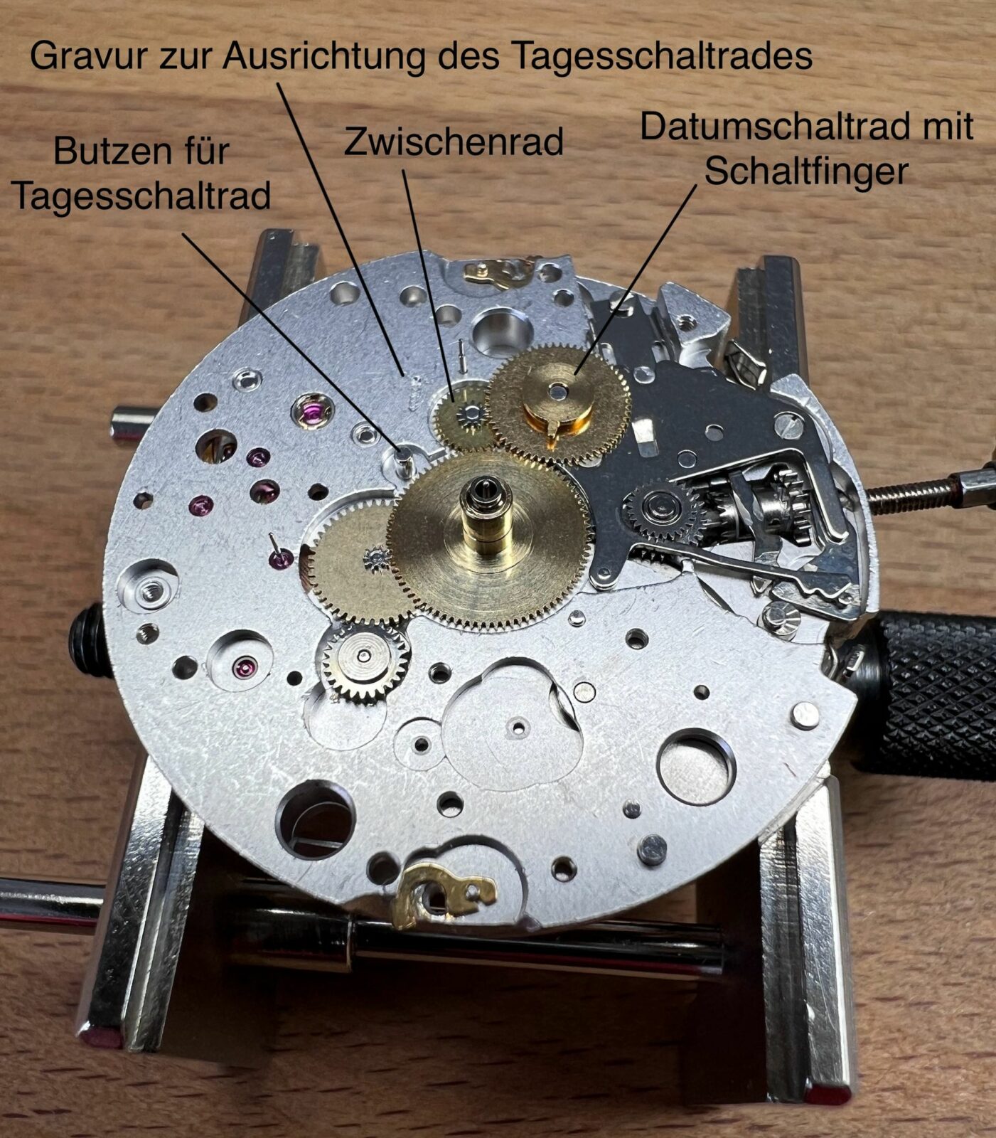 3. Zifferblattseite ETA 7750 ohne Datumplatte