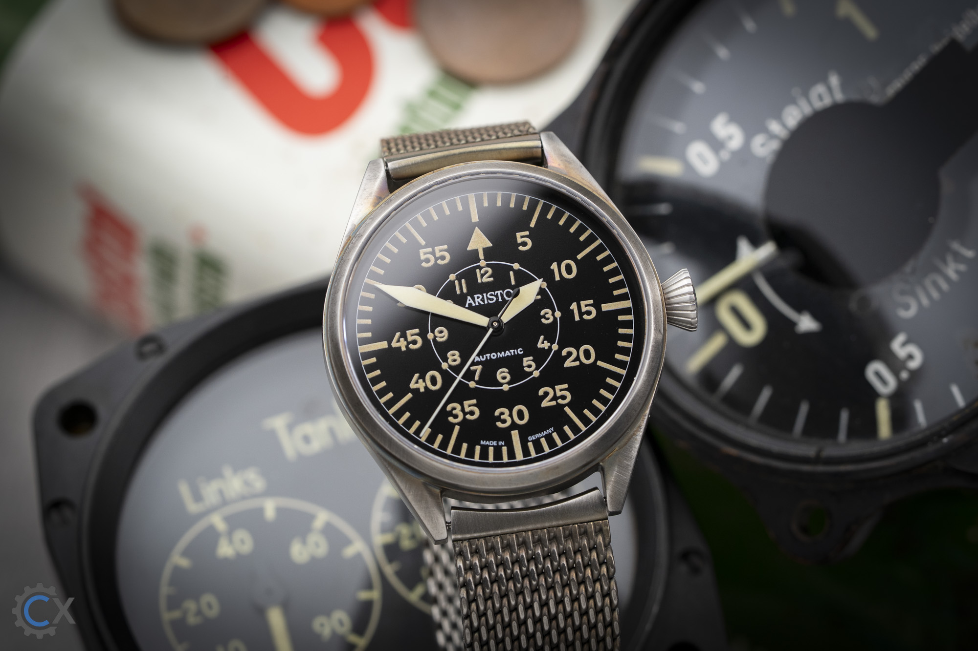 ARISTO Flieger 43 brüniert 7H150 und ARISTO 31 Jewels 3H260VIN Test 06524
