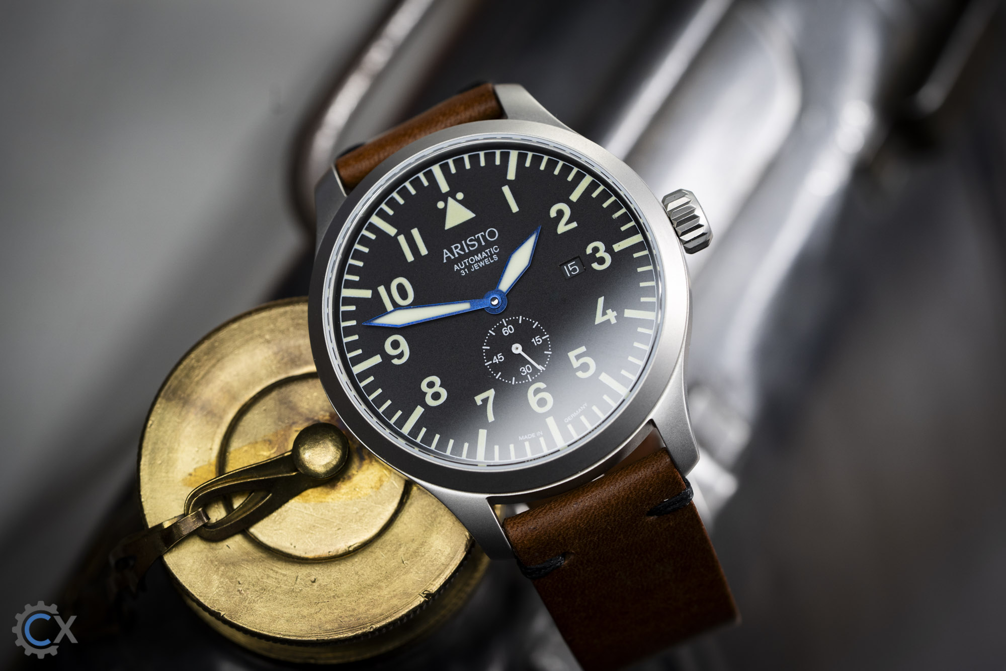 ARISTO Flieger 43 brüniert 7H150 und ARISTO 31 Jewels 3H260VIN Test 06529