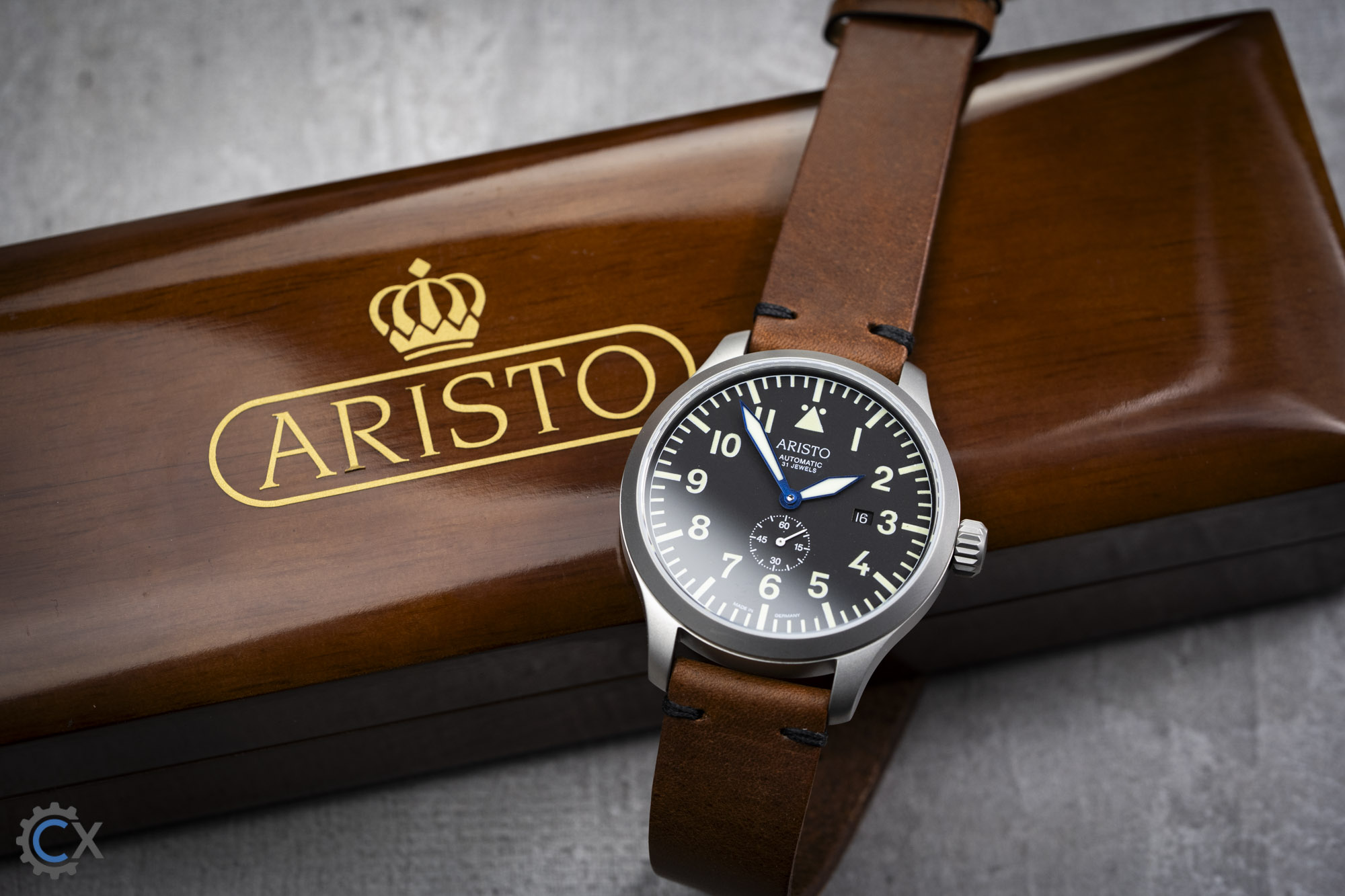 ARISTO Flieger 43 brüniert 7H150 und ARISTO 31 Jewels 3H260VIN Test 06534