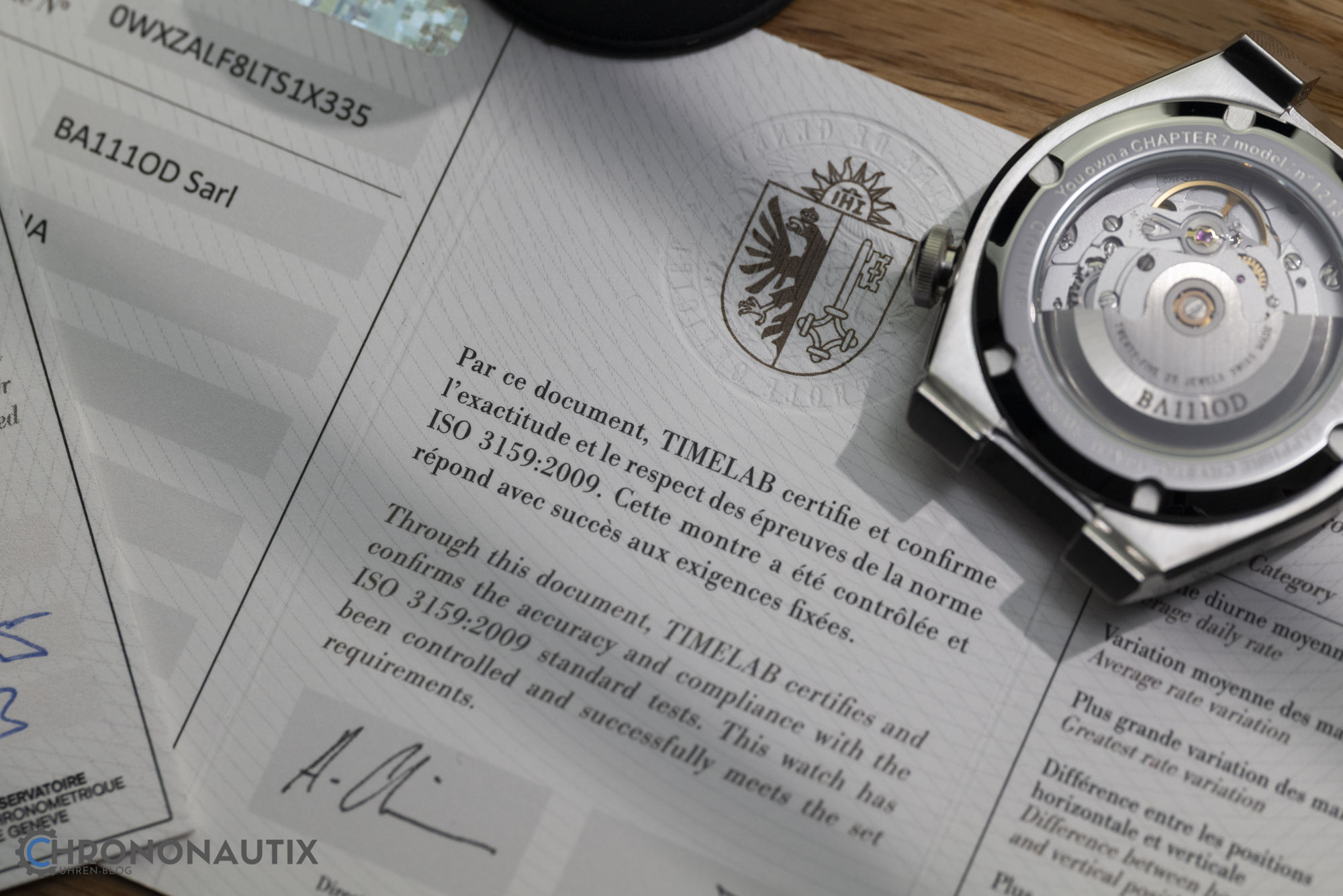 BA111OD Chapter 7 Chronometer Frostblau Test 1170265