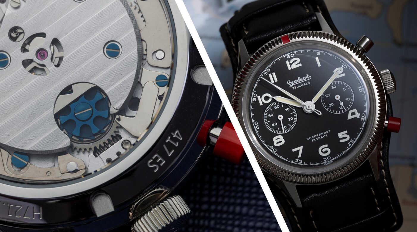Mehr über den Artikel erfahren Ein Wunsch wird Uhr: Hanhart 417 ES Heritage 39 / 42 mit rotem Drücker – UND Flyback