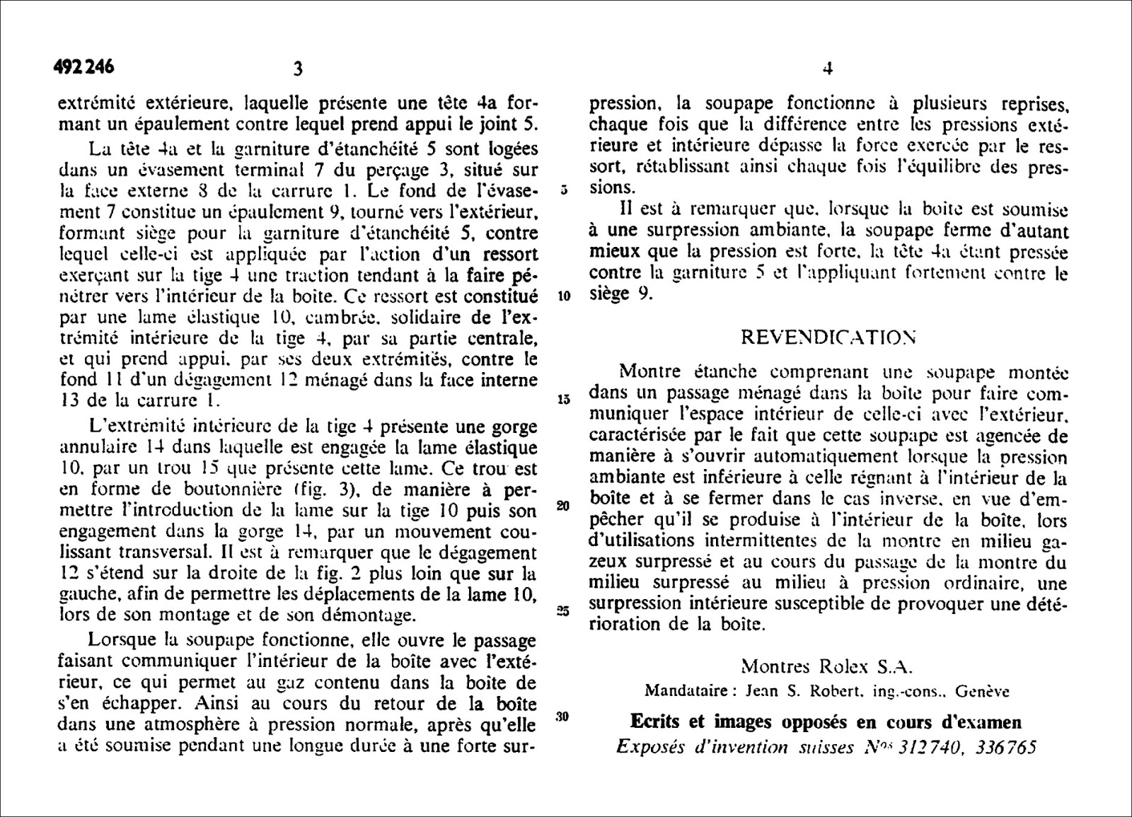 Rolex Helium Release Valve Patent Application 1967 Page 2