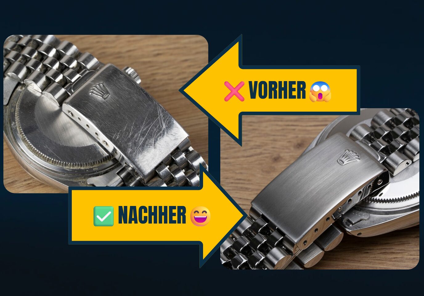 Mehr über den Artikel erfahren Rolex Jubilee-Armband reparieren (Stretch Repair) und aufbereiten / polieren: Uhrmacher Leon erklärt’s