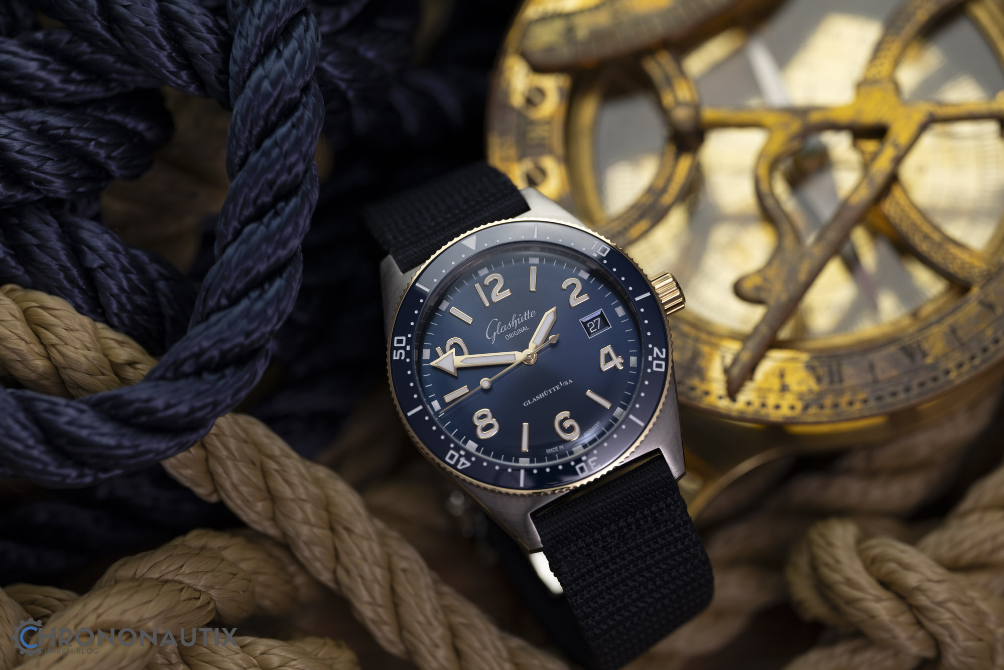 Glashütte Original SeaQ Stahl Rotgold Bicolor Größenvergleich Test Erfahrungen 1180493