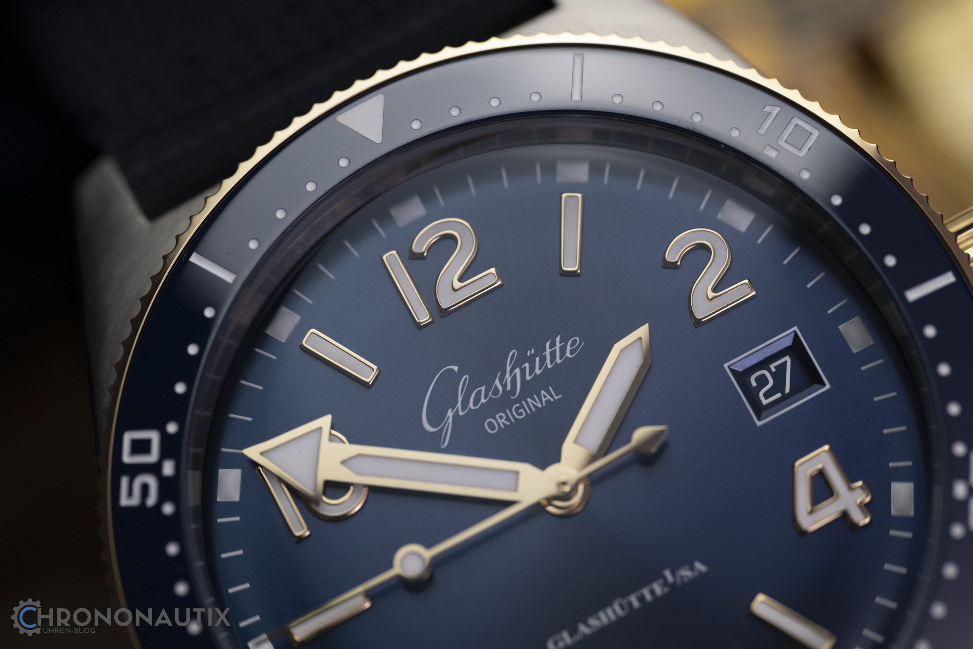 Glashütte Original SeaQ Stahl Rotgold Bicolor Größenvergleich Test Erfahrungen 1180495