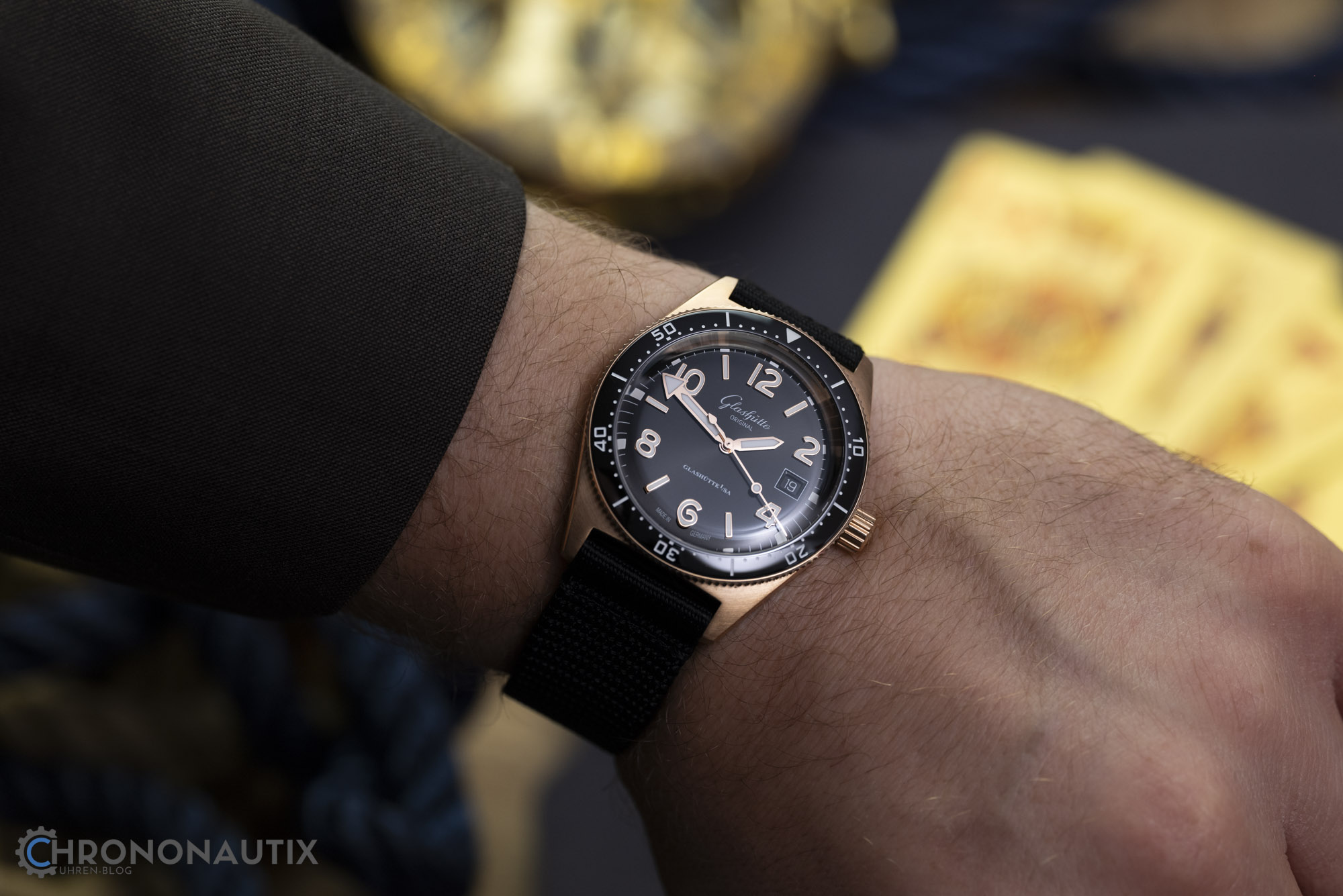 Glashütte Original SeaQ Stahl Rotgold Bicolor Größenvergleich Test Erfahrungen 1180506