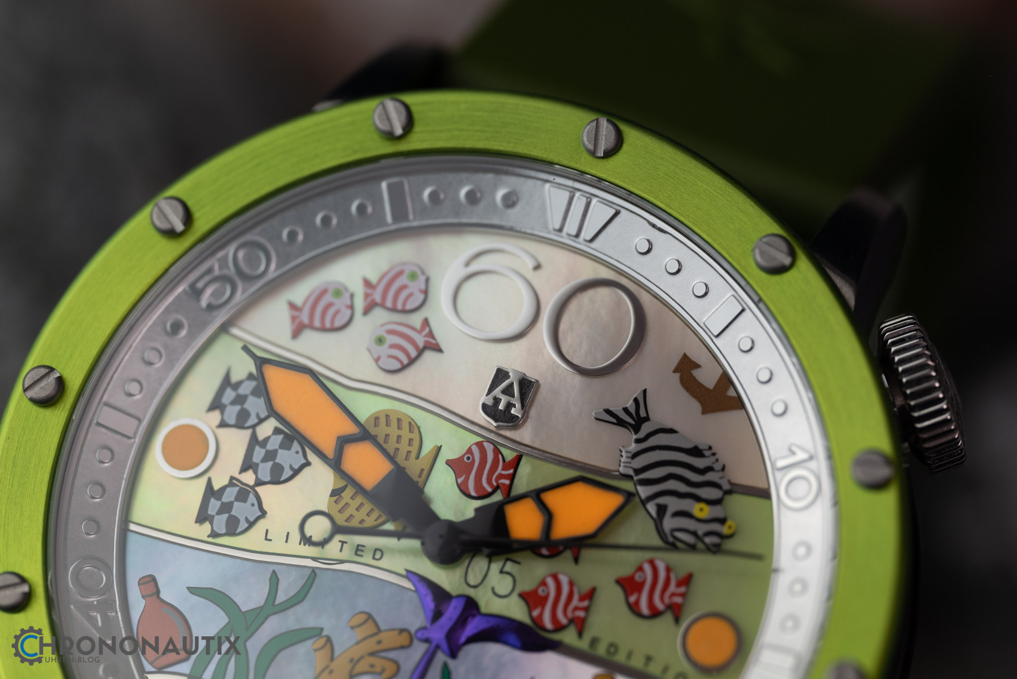 Alexander Shorokhoff Flensi Grün Aquarium Uhr Test 1200481