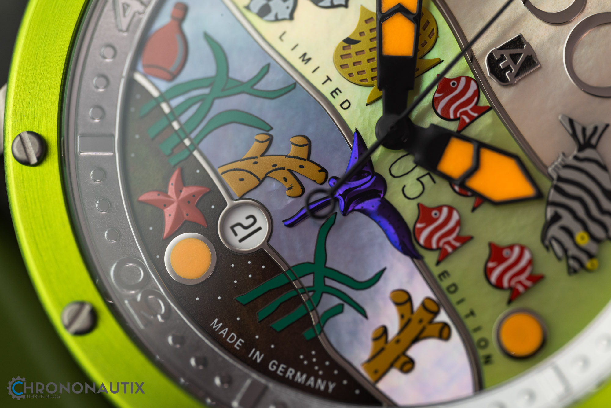 Alexander Shorokhoff Flensi Grün Aquarium Uhr Test 1200499