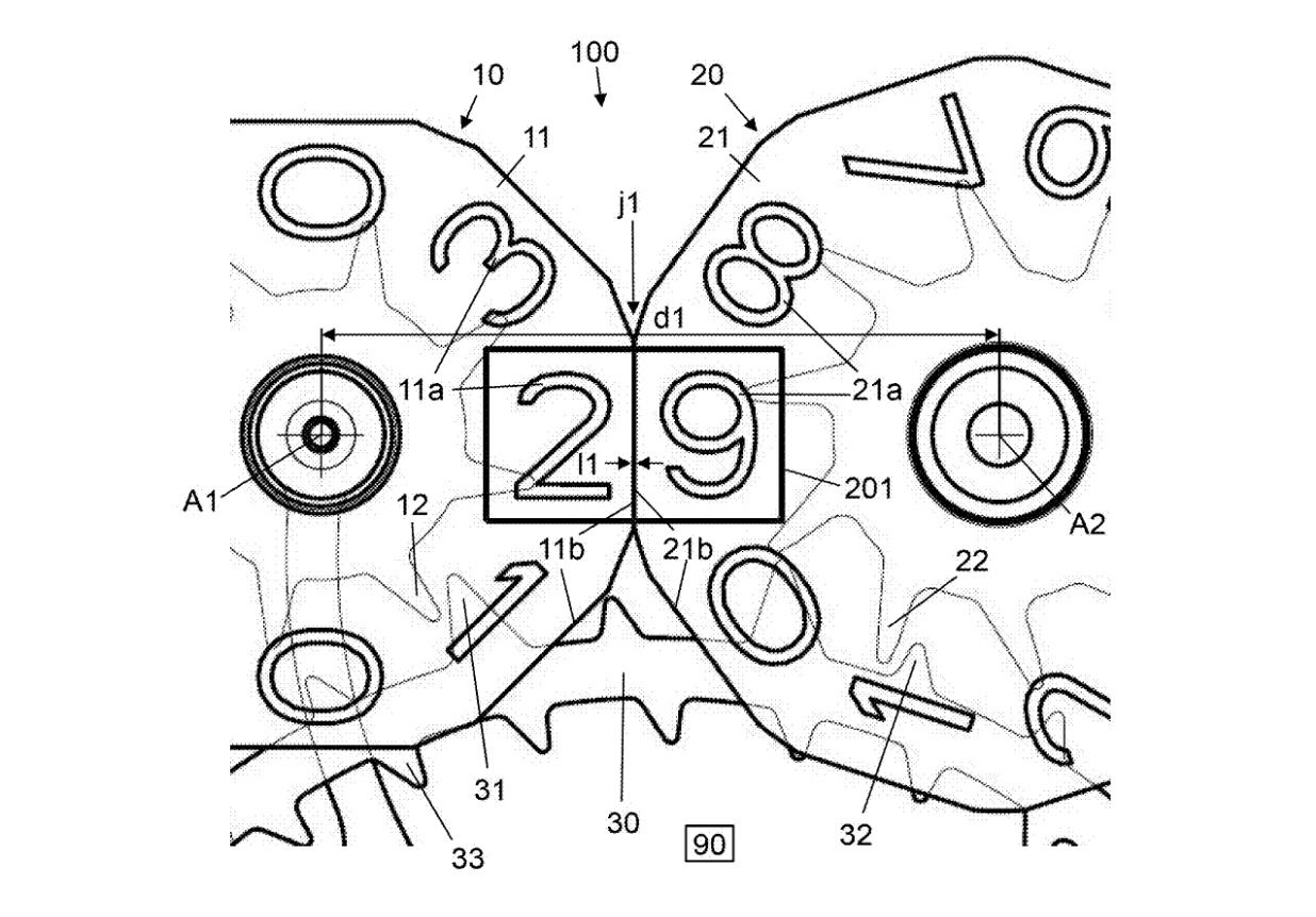 3. Großdatum von Rolex Patent mit geradem Spalt zwischen den beiden Anzeigescheiben Kopie