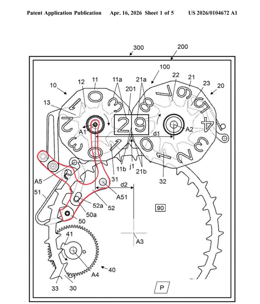 4. Komplette Datumskonstruktion des Großdatum von Rolex