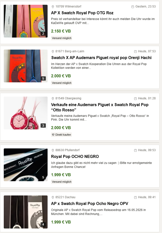 Royal Pop Kleinanzeigen Preise