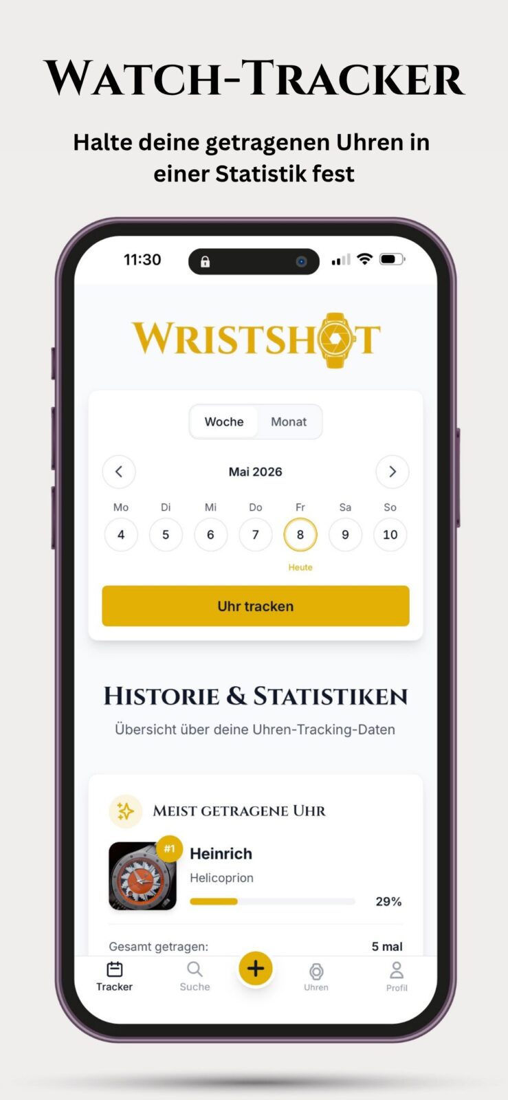 2. WristShot Startseite