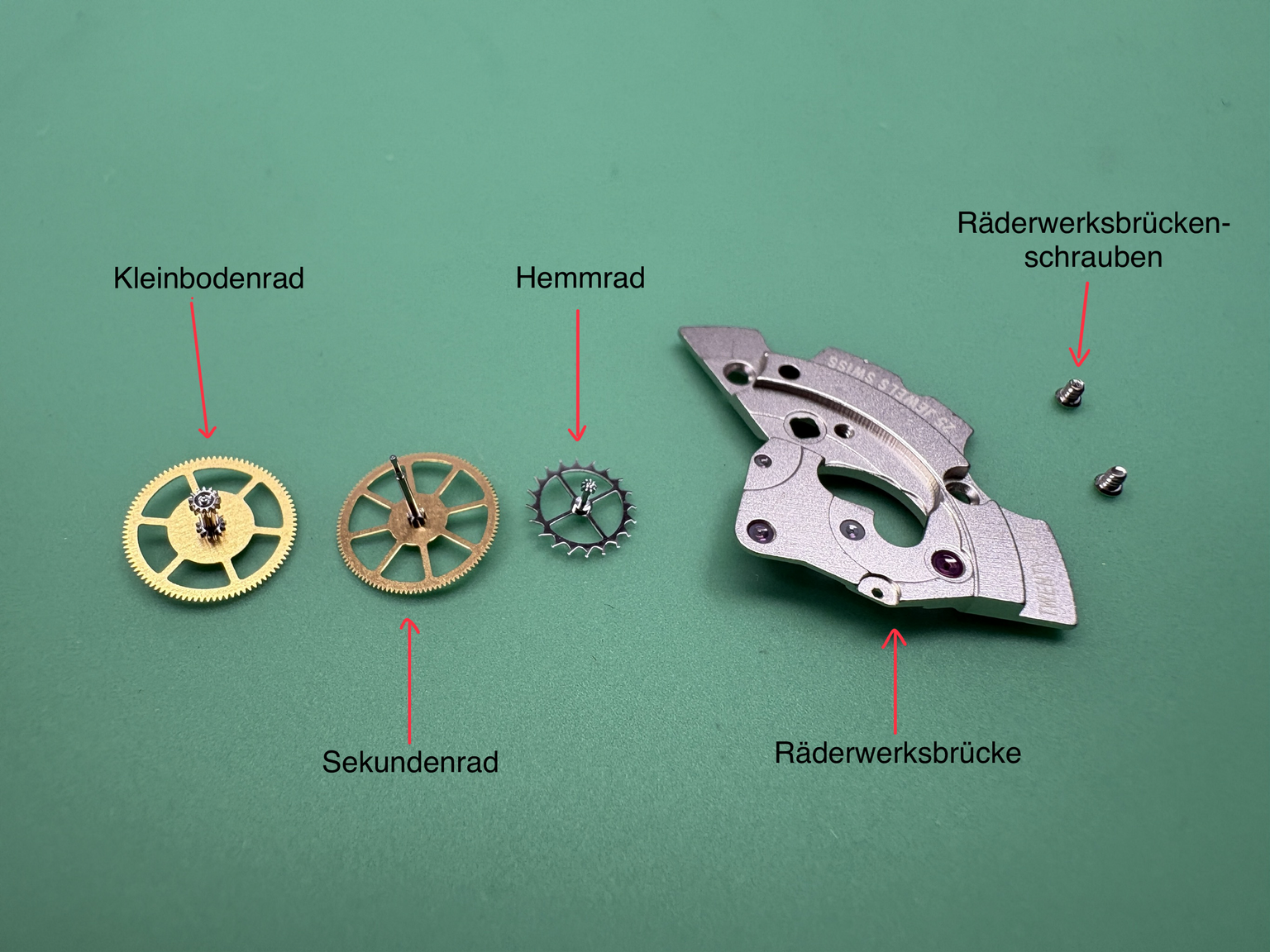 9. ETA 2824 2 Teile des Räderwerks