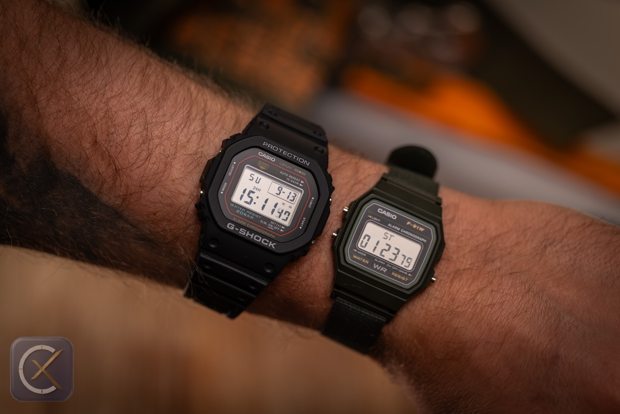 Casio F91W vs. Gshock